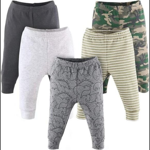 Other - Camo and Dinosaur Baby Pants for Boys | 5 Pack Set | Newborn to 24 Month Sizes